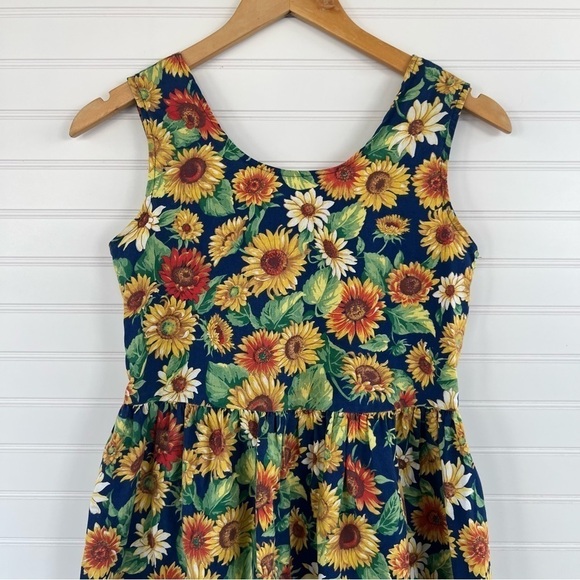 90s Sunflower Sundress Girls Size 16 - Picture 4 of 12